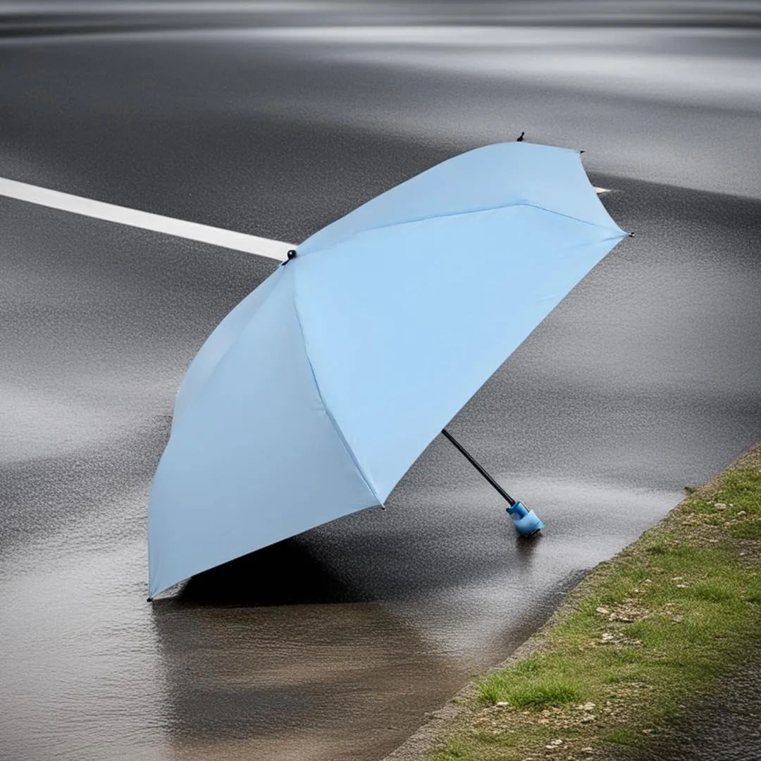 ABSORBIA 6K 6 fold Umbrella for Sun And Rain Protection, Lightweight Design, Compact & Portable, Outdoor, Fancy and Easy to Travel|Light Blue|Auto open |with black coating for UV protection