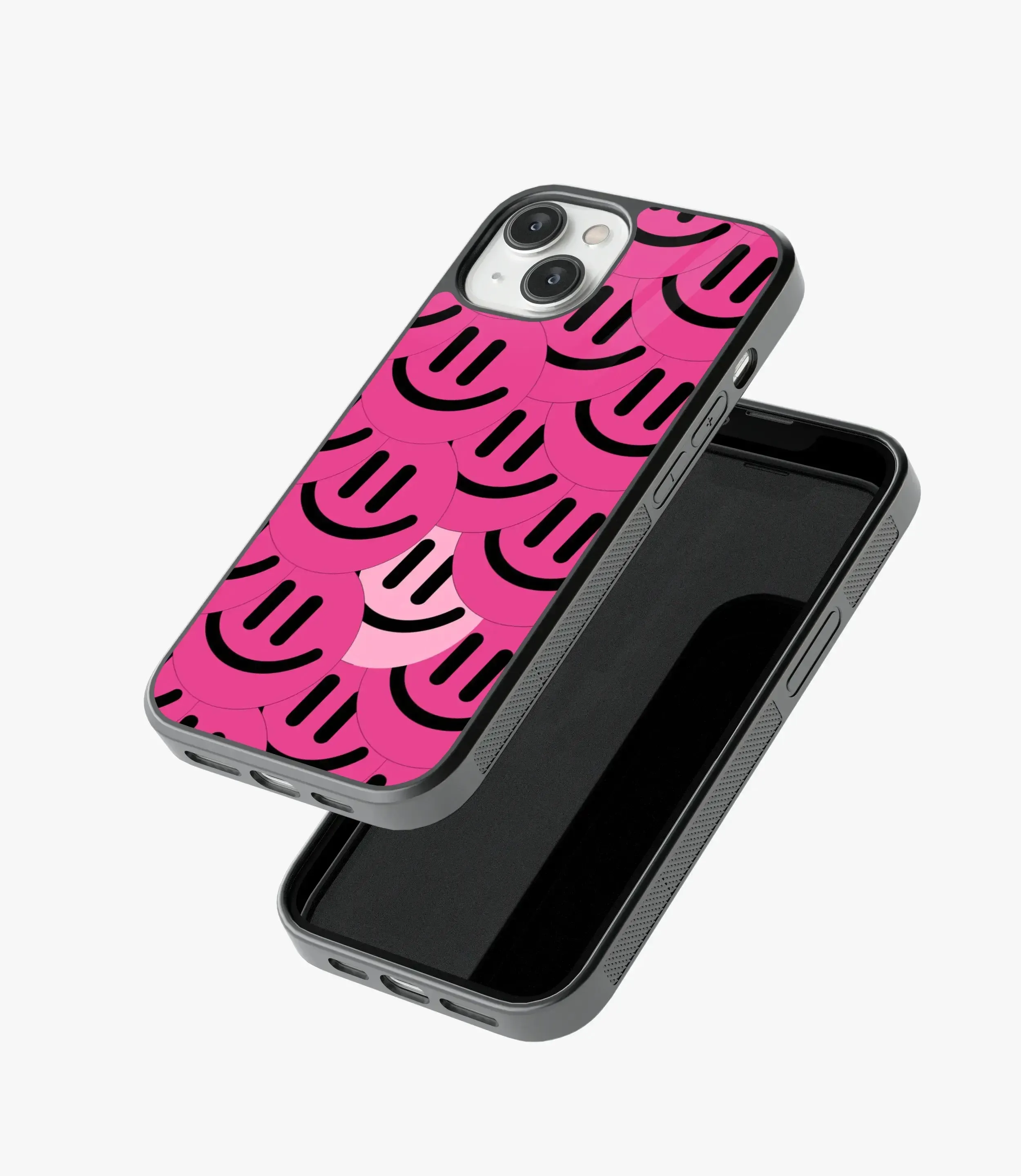 Abstract Cerise Smiley Pattern Glass Case