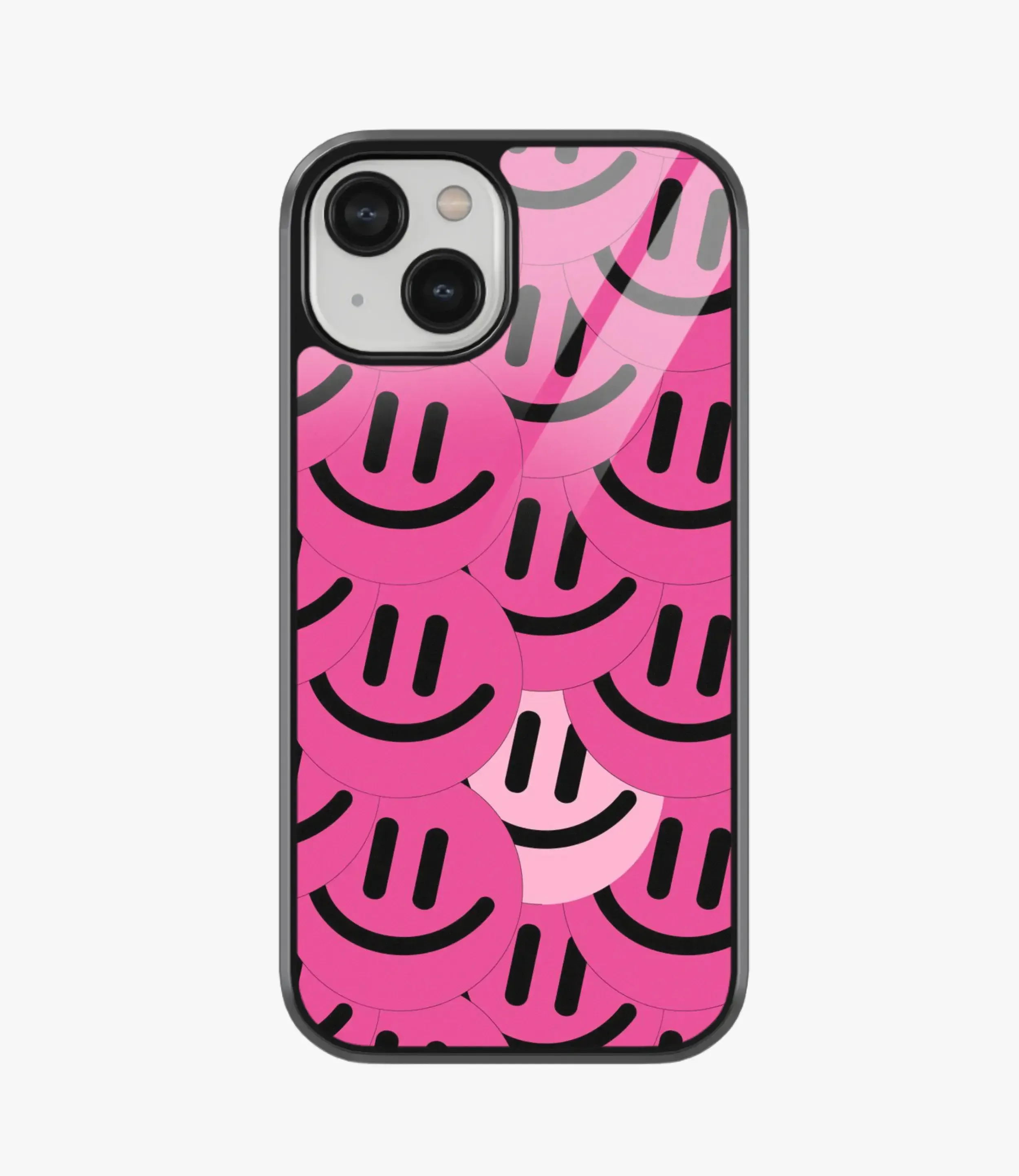 Abstract Cerise Smiley Pattern Glass Case