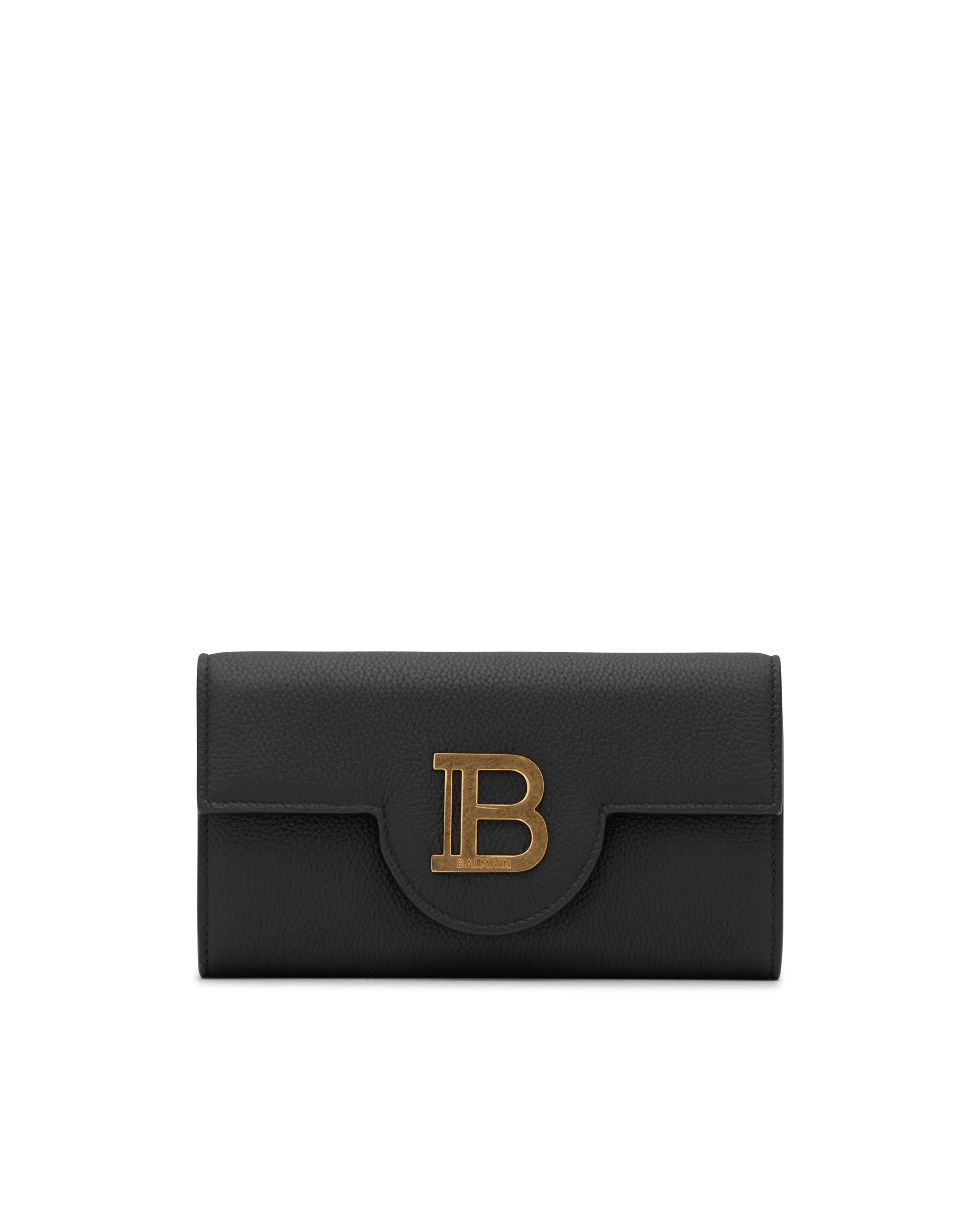 B-Buzz Grained Leather Wallet On Chain