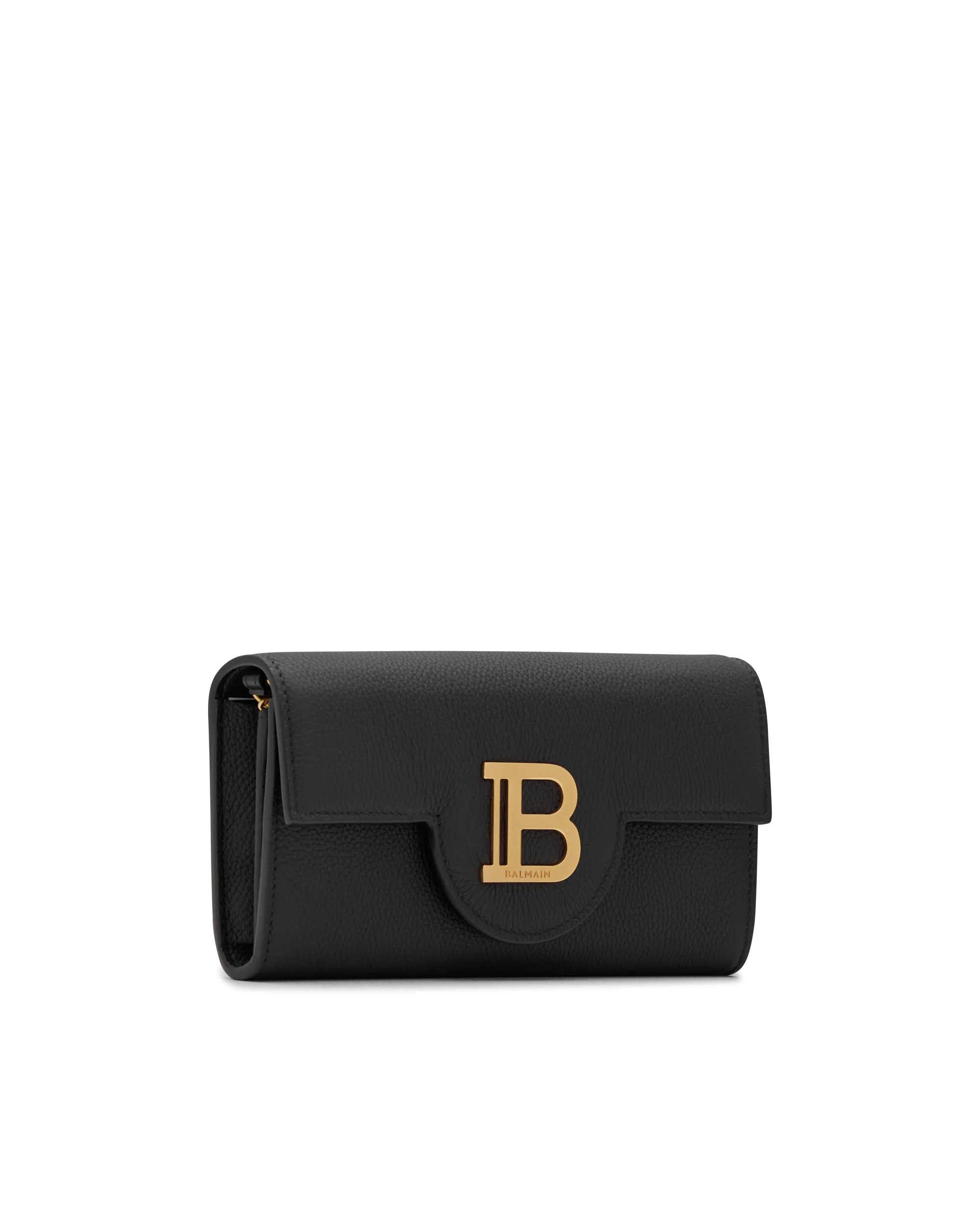 B-Buzz Grained Leather Wallet On Chain