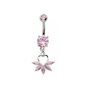 Belly Ring - Butterfly Pink