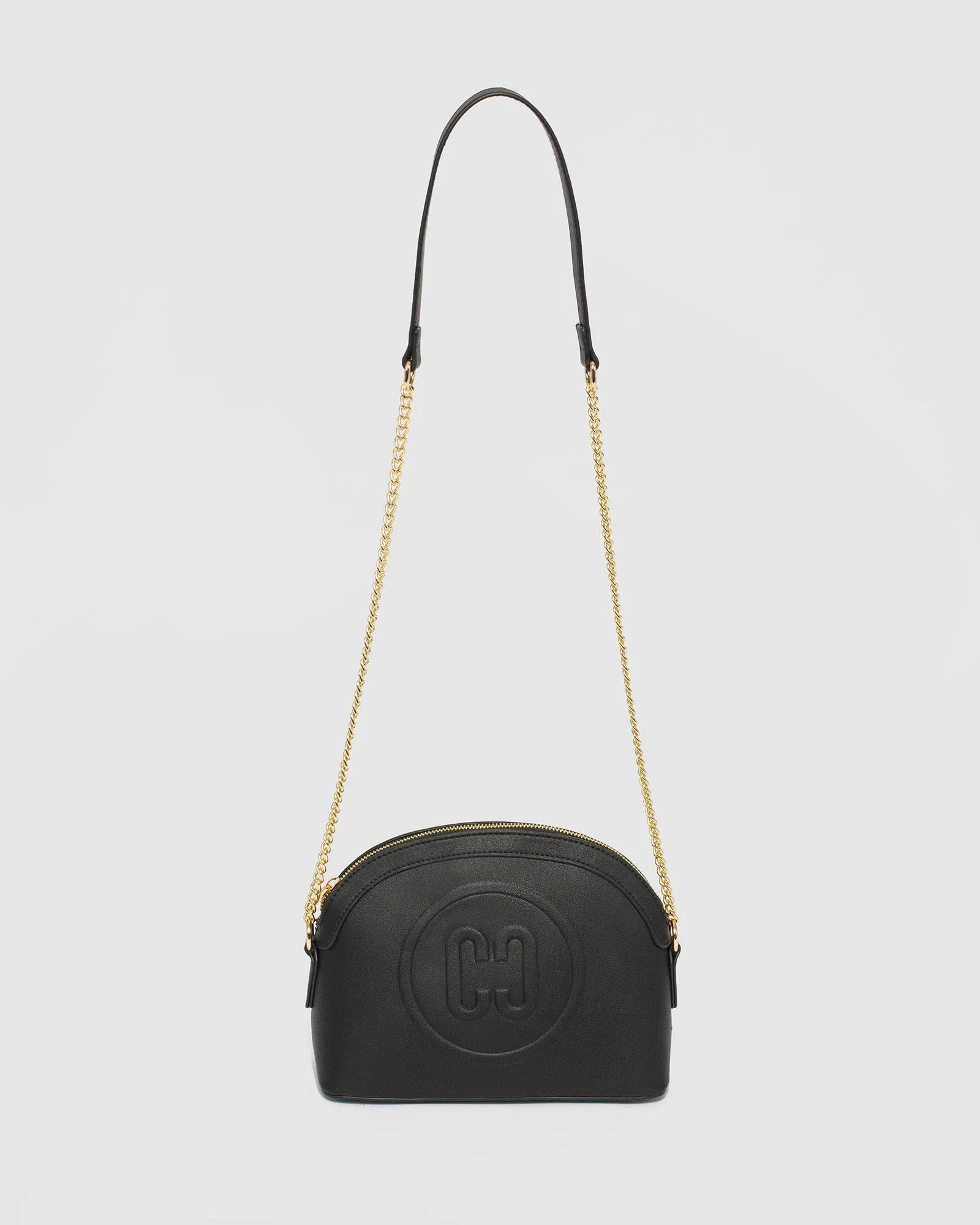 Black Raina Embossed Crossbody Bag