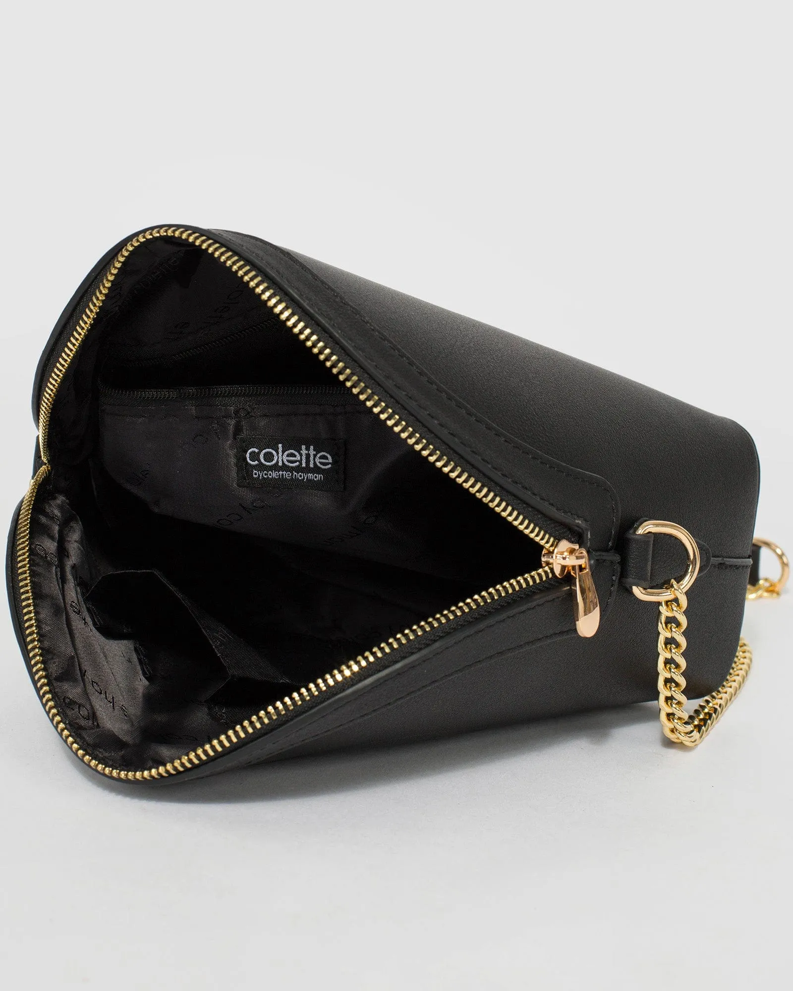 Black Raina Embossed Crossbody Bag