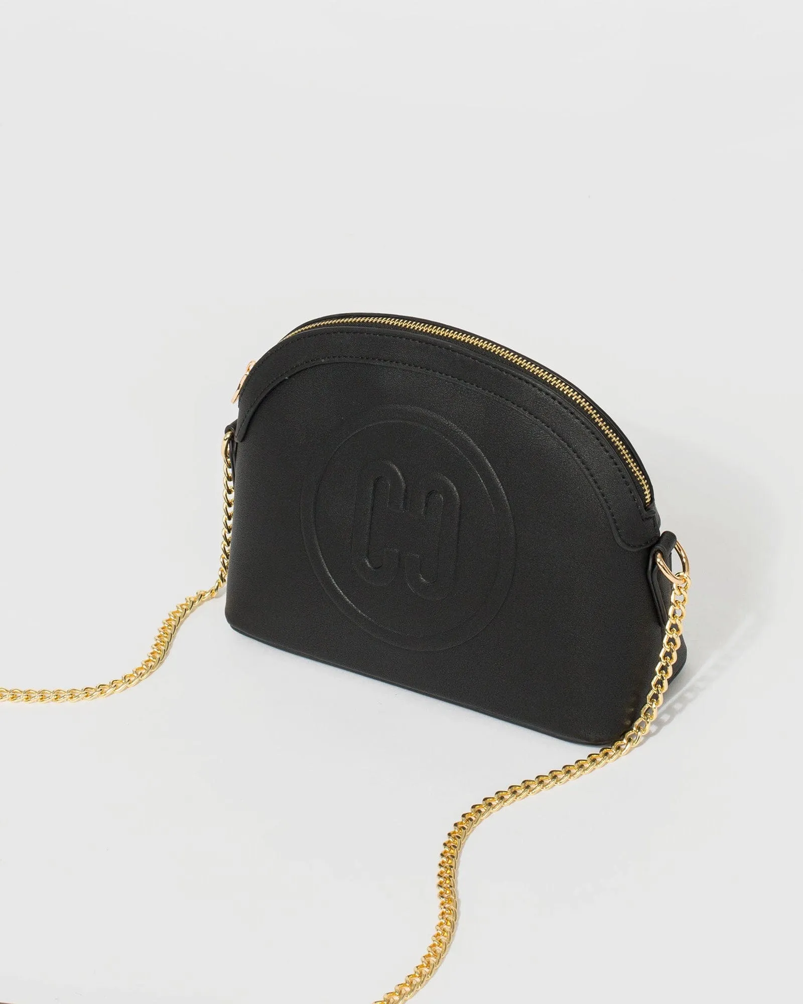 Black Raina Embossed Crossbody Bag