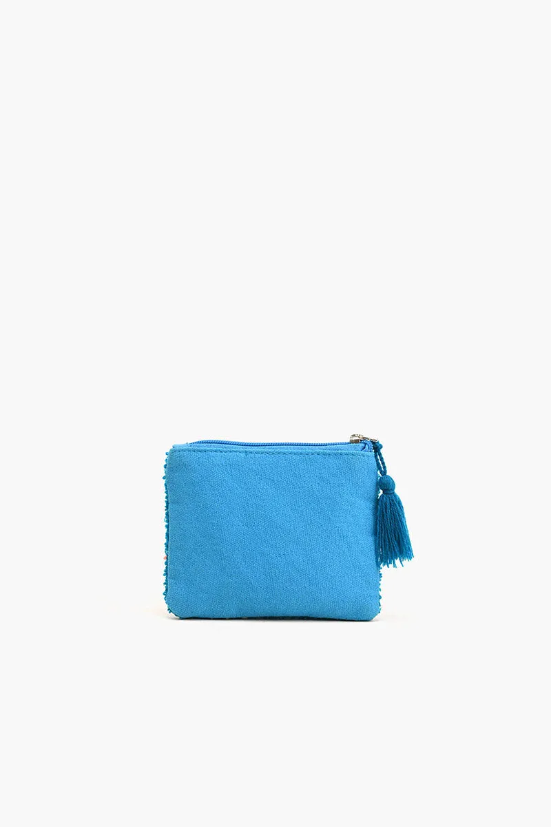 Blazing Blue evil eye coin pouch