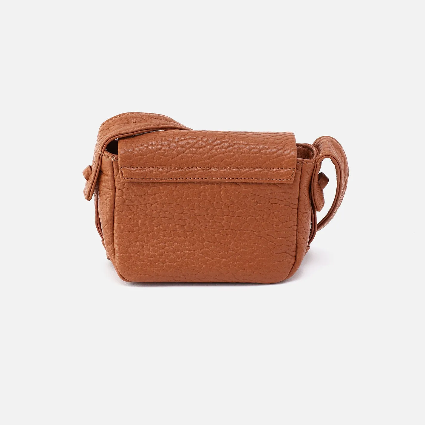 Bonita Mini Messenger Crossbody in Bubble Pebbled Leather - Brown