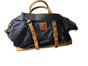 Canvas & Leather Travel Bag - Black