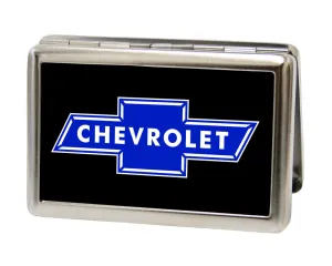 Chevy Bowtie FCG Black & Blue Business Card Holder - Large