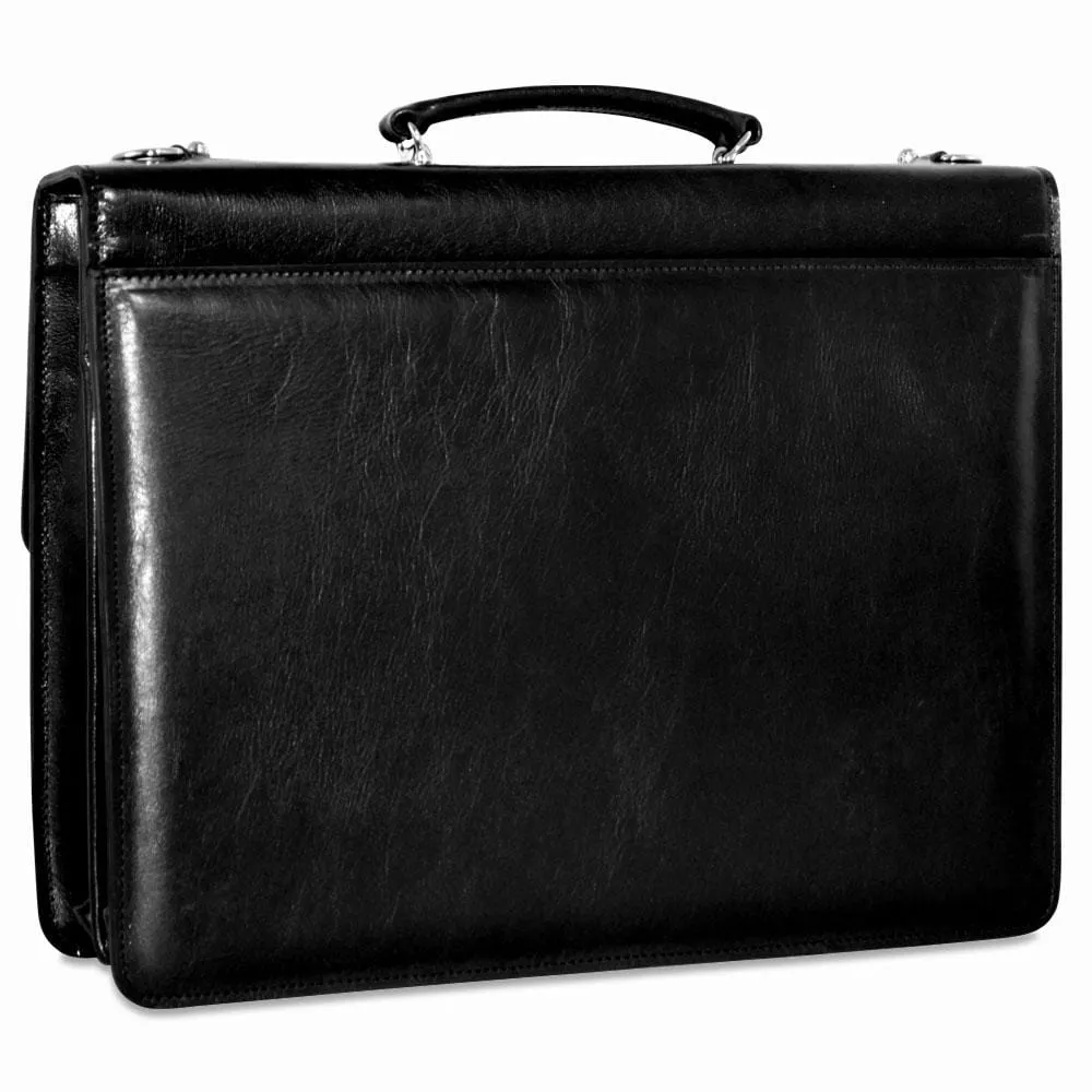 CrookhornDavis Men's Hand Stained Vegetable Tanned Italian Leather Briefcase