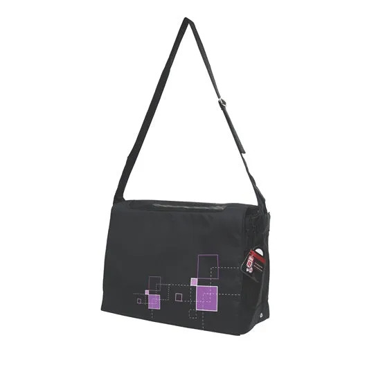 Dogit Style Nylon Messenger Dog Carry Bag - Argyle Black