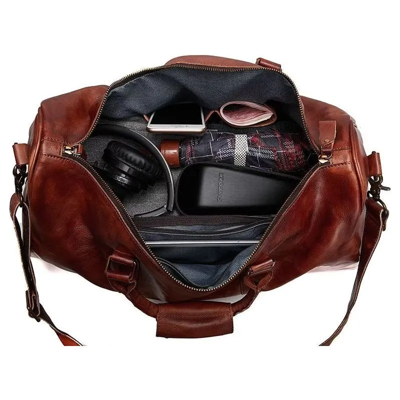 ElegantLux Cow Leather Travel Bag