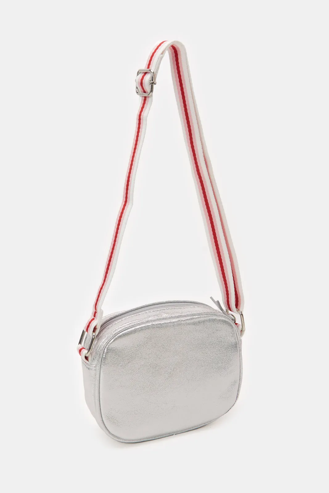 Girls Silver Embellished Crossbody Bag