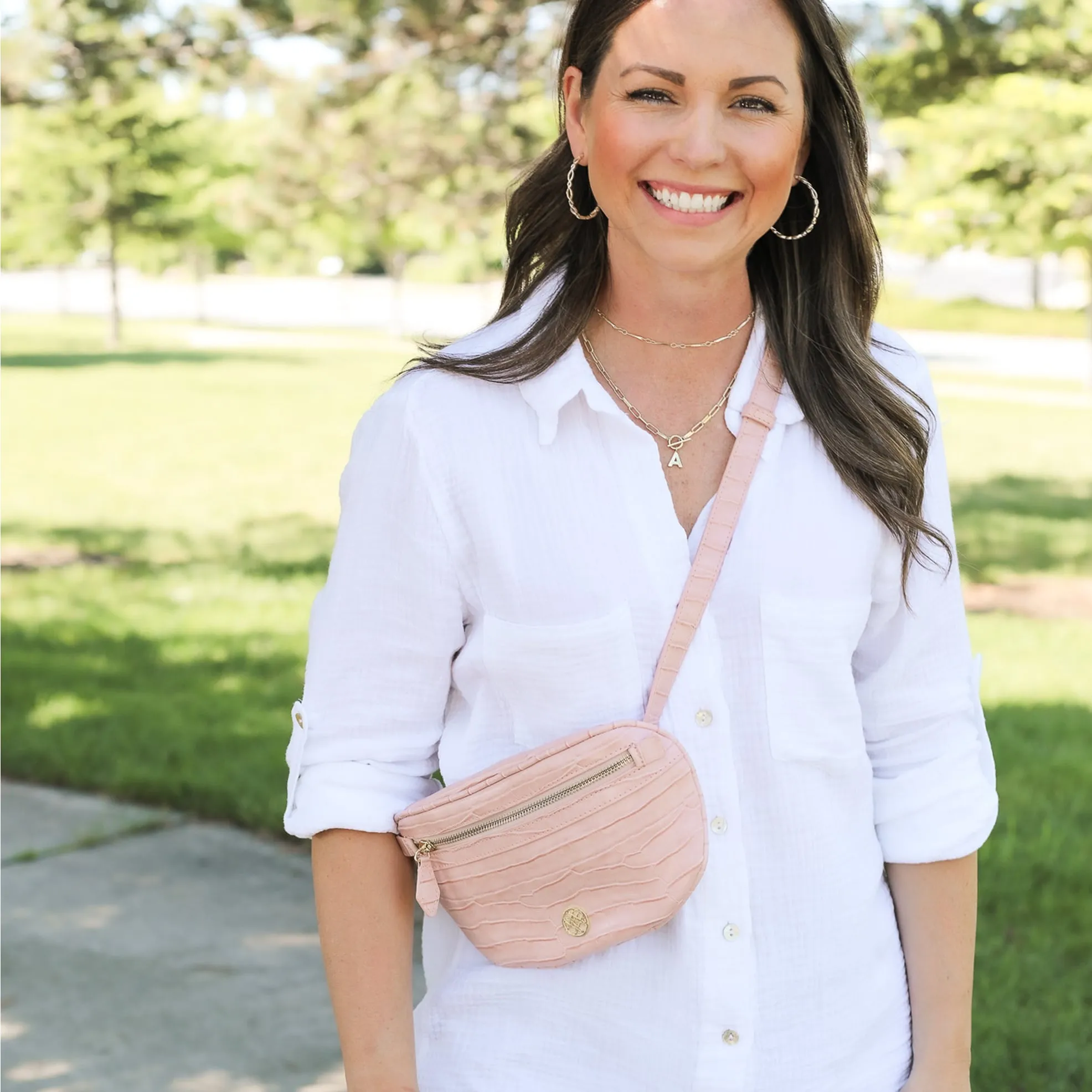 Grace Belt Bag in Petal Pink