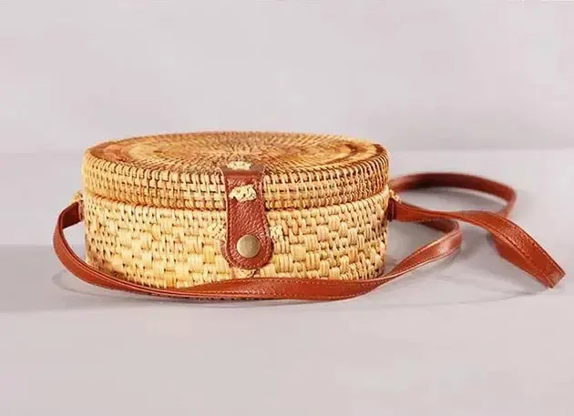 Hand Crafted Crossbody Bohemian Straw Bag