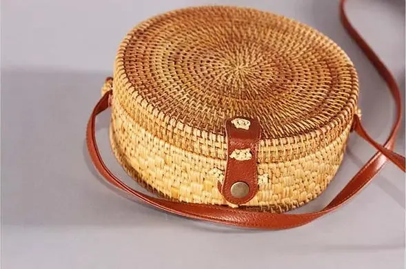 Hand Crafted Crossbody Bohemian Straw Bag