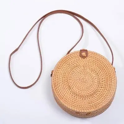 Hand Crafted Crossbody Bohemian Straw Bag