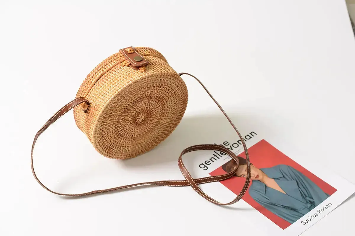 Hand Crafted Crossbody Bohemian Straw Bag