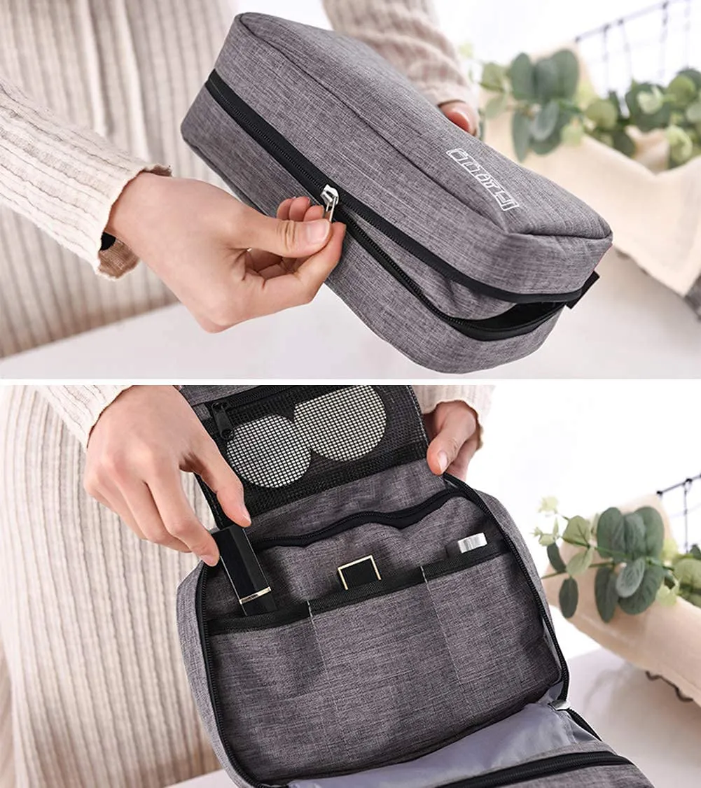 Hanging Toiletry Bag Portable Travel Bag with Hanging Hook, Toiletry Organizer Wash Bag Hanging Dopp Kit Shaving Kit Water-Resistant Makeup Cosmetic Bag Organizer for Accessories, Women Men and Kids