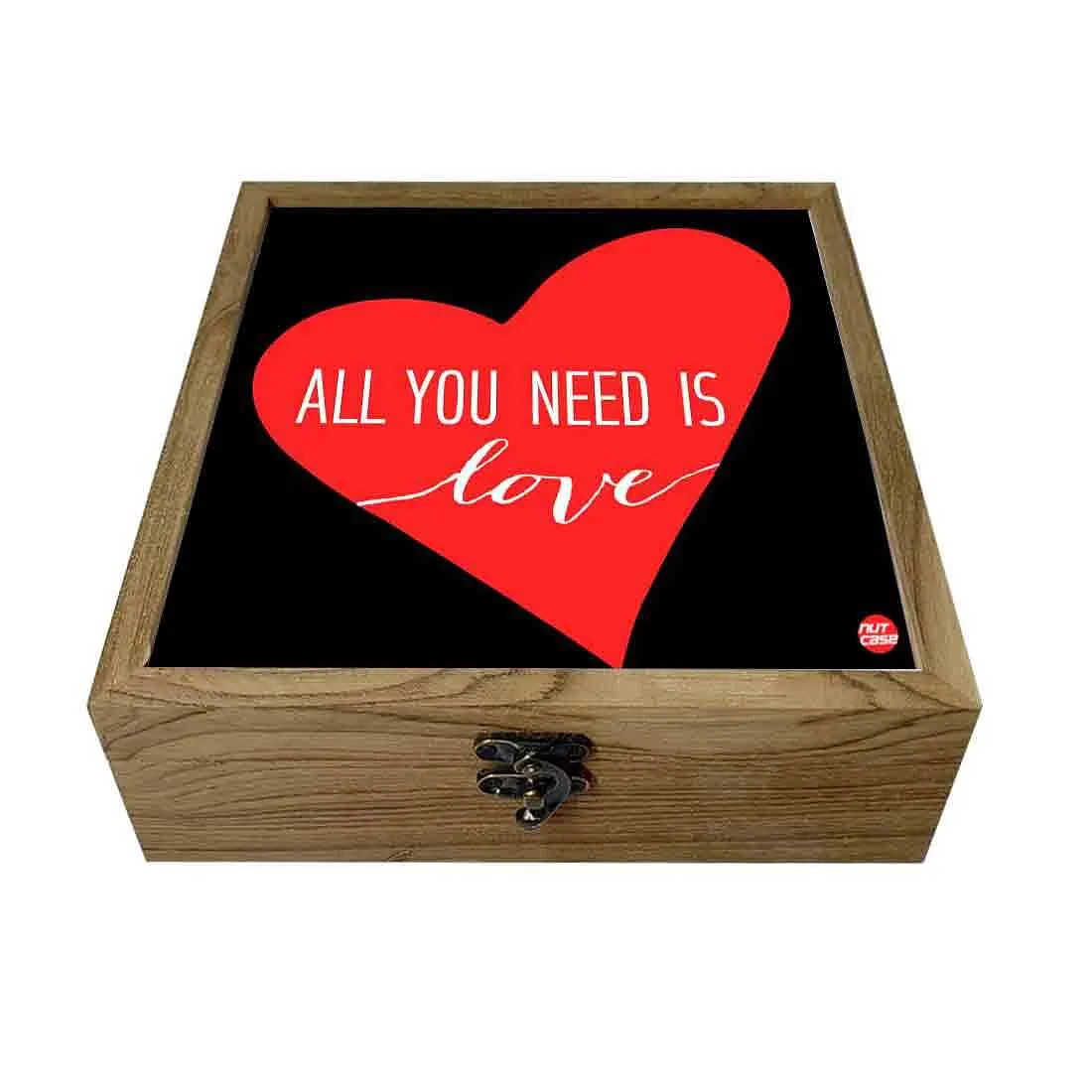 Hip Flask Gift Box -All You Need is Love Black