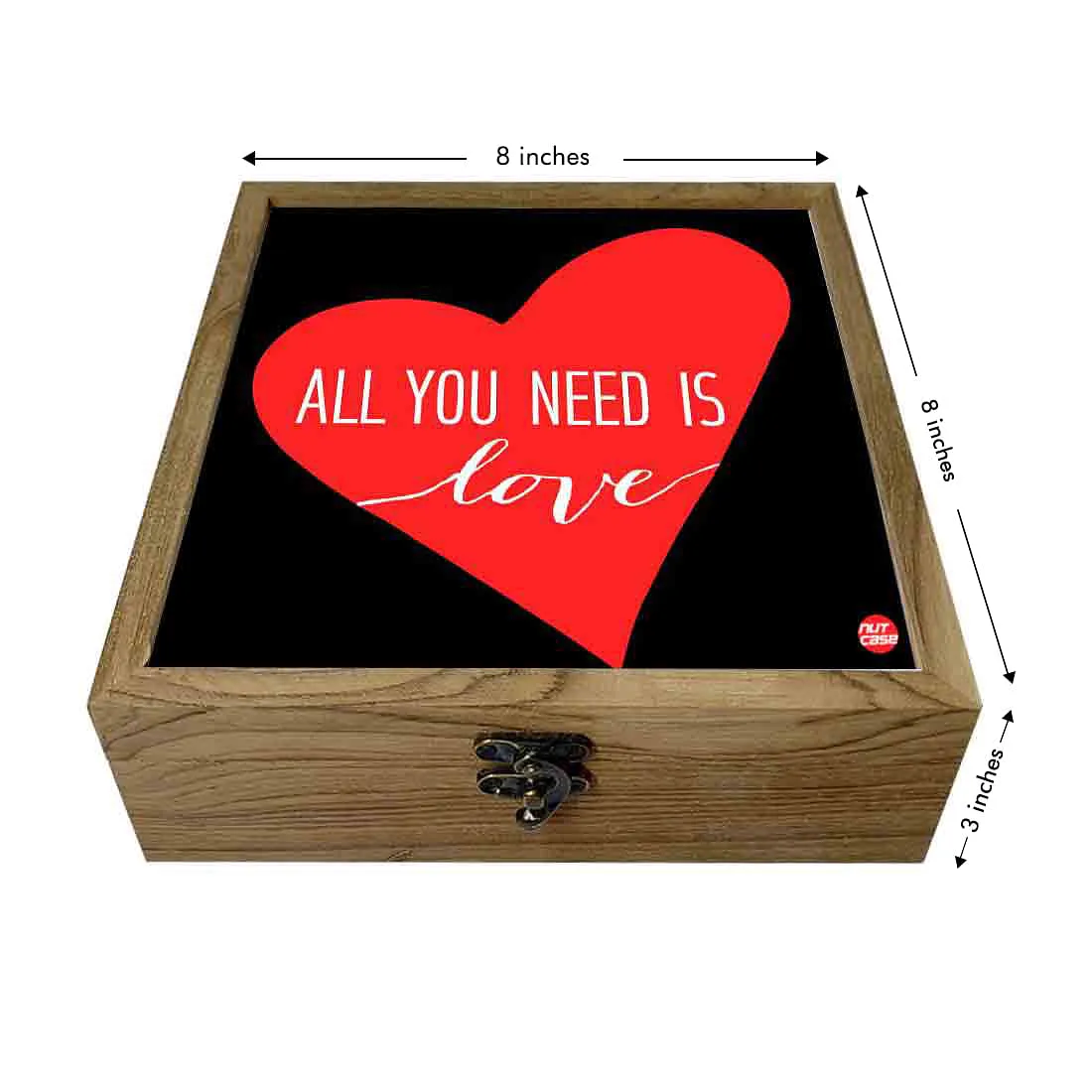 Hip Flask Gift Box -All You Need is Love Black