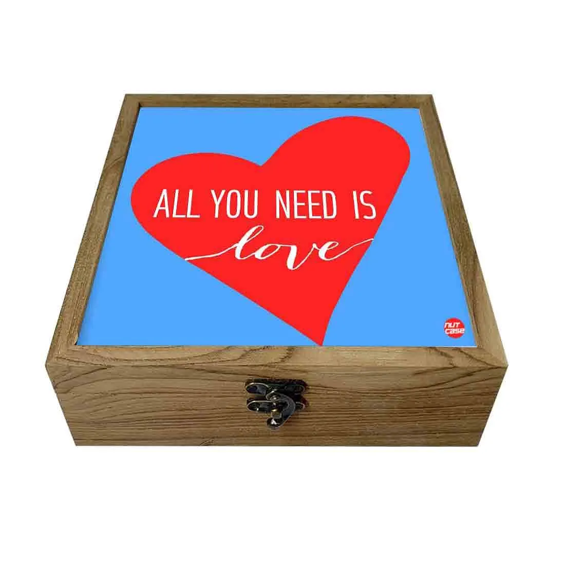 Hip Flask Gift Box -All You Need is Love Blue