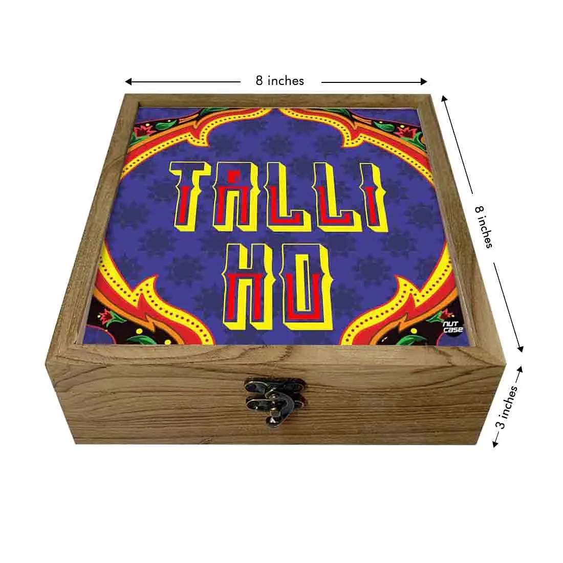 Hip Flask Gift Box -  Indian Kitsch Quirky Design-Talli Ho Purple