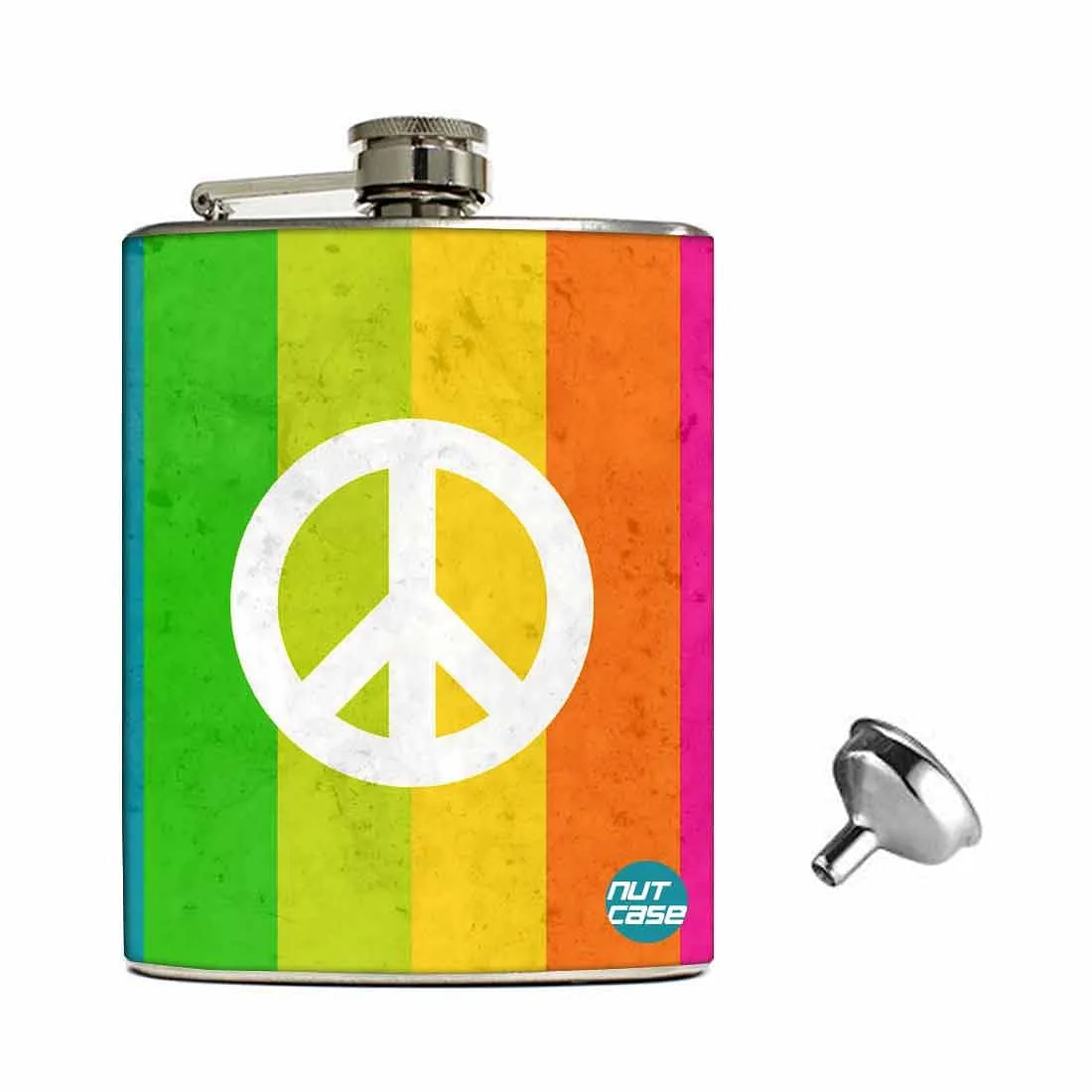 Hip Flask Gift Box -Rainbow Peace