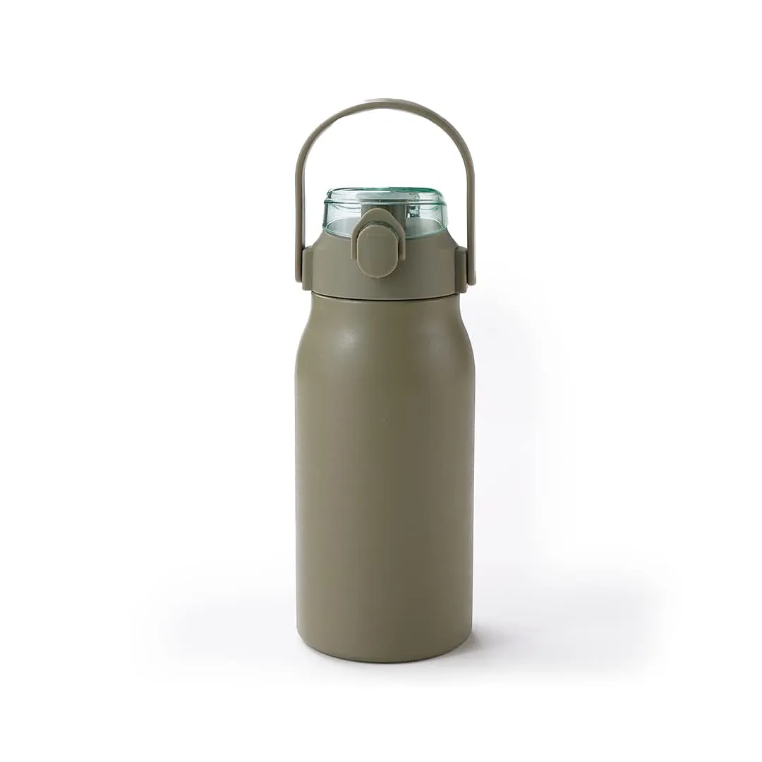 Homestic Water Bottle | Vacuum Insulated Travel Bottle | Hot & Cold Water Bottle | Sipper Lid & Handle Water Bottle | 1000 ML | HH-22111D | Green