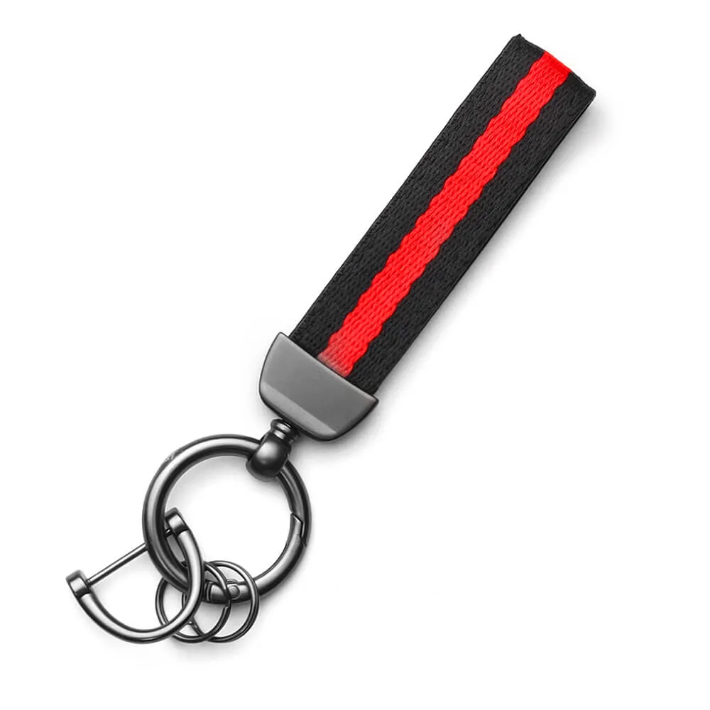 Keyzone unisex fabric striped keychain keyring keyholder for car keys (KR03)