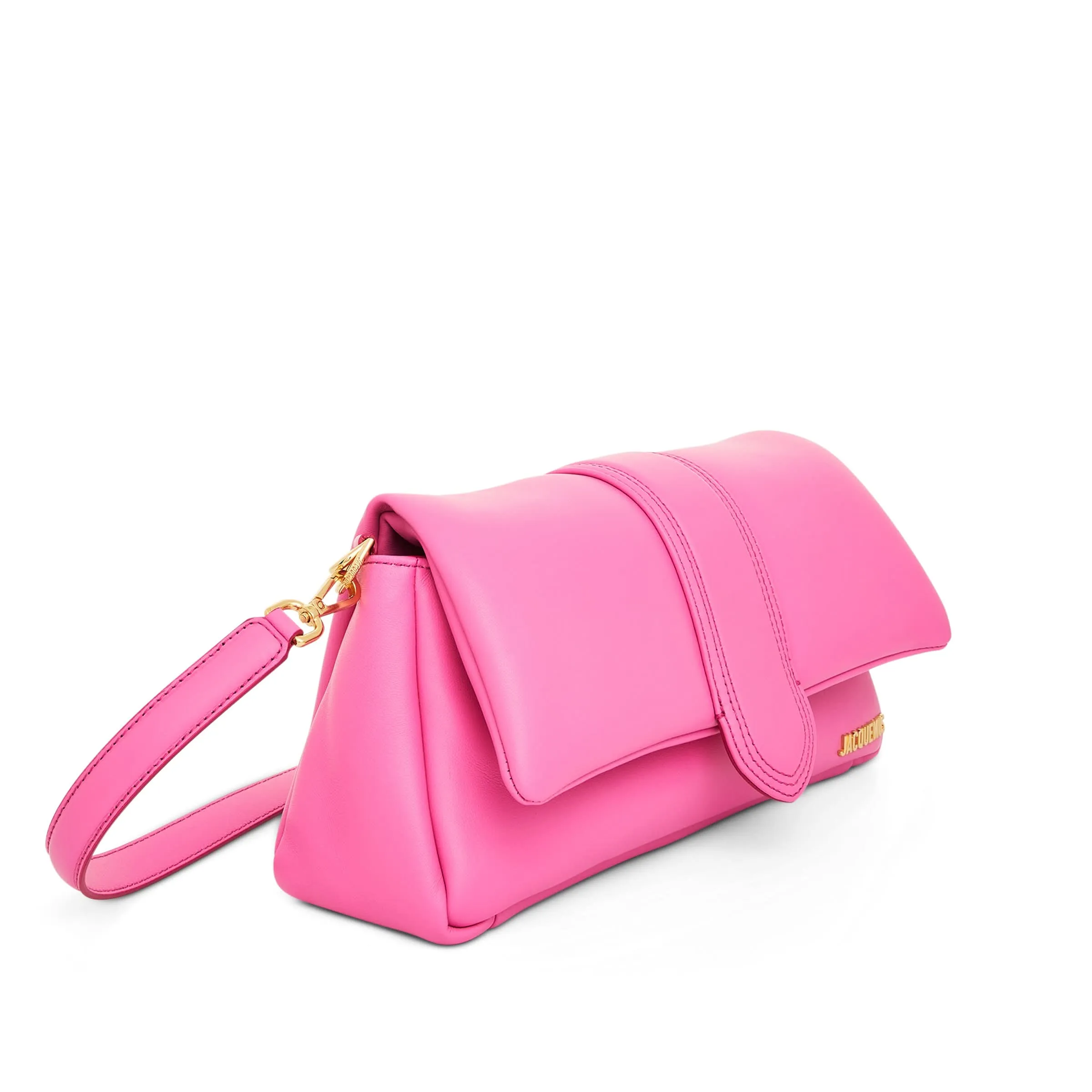 Le Bambimou Leather Bag in Neon Pink