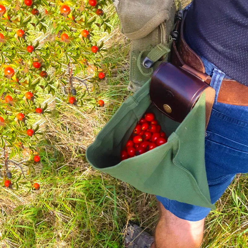 Leather and canvas bushcraft bag