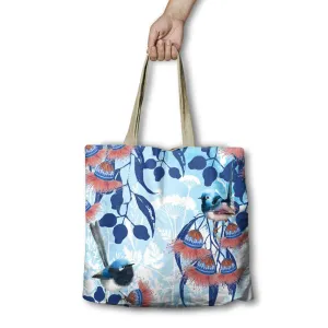 Lisa Pollock Reusable Shopping Bag Blue Wren