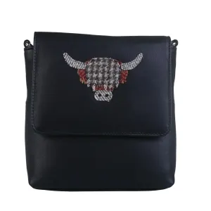 Mala Leather Small Black Angus Cross Body Bag