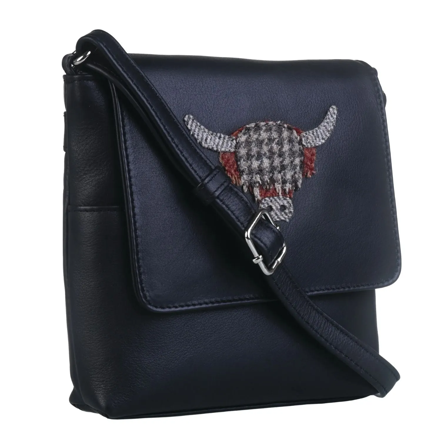 Mala Leather Small Black Angus Cross Body Bag