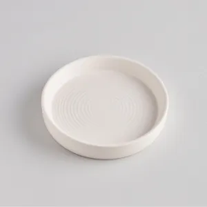 Matt White Candle Plate – Small