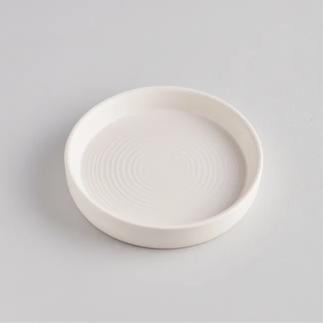 Matt White Candle Plate – Small