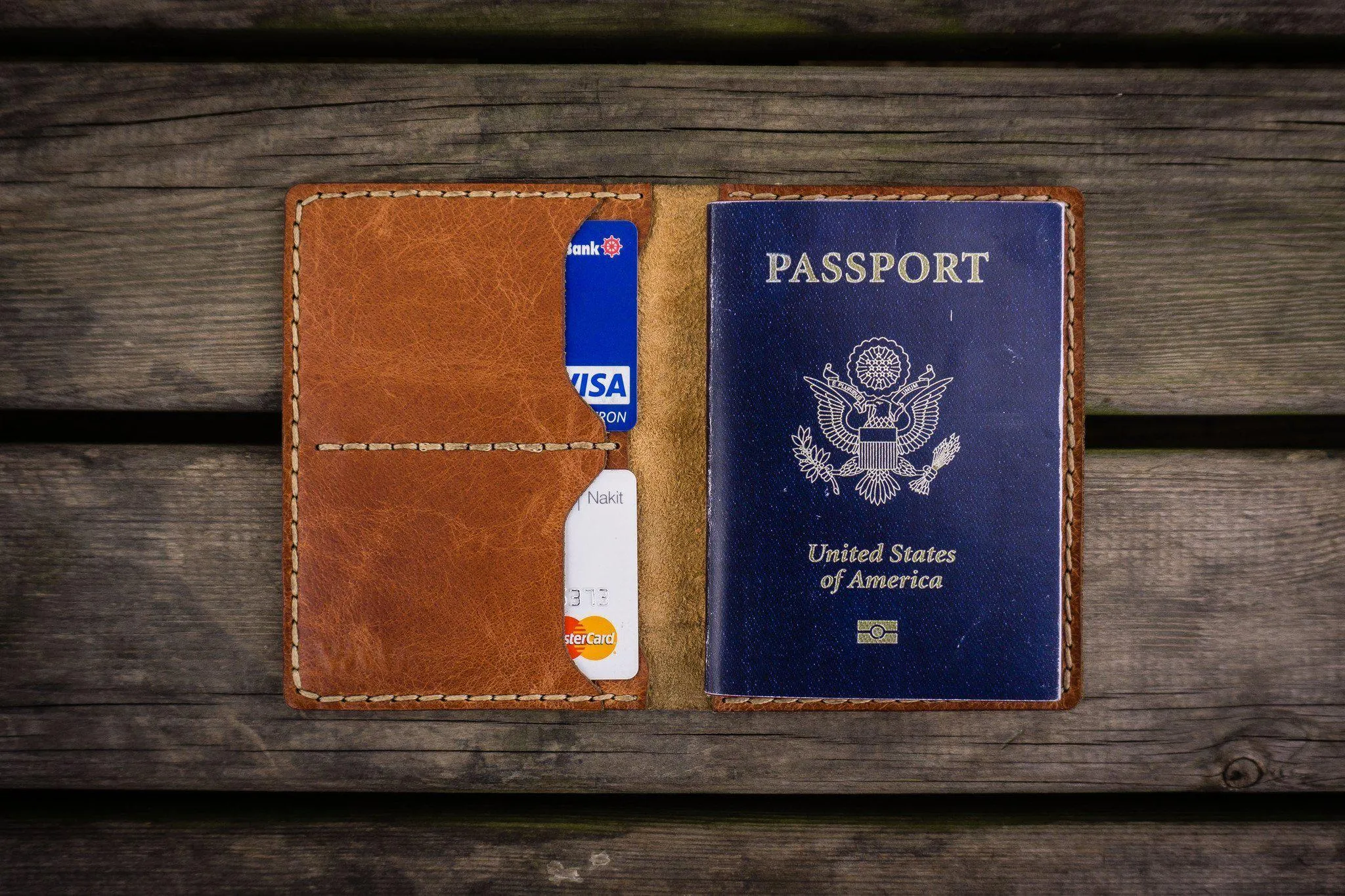 No.06 Leather Passport Holder-Rustic Brown