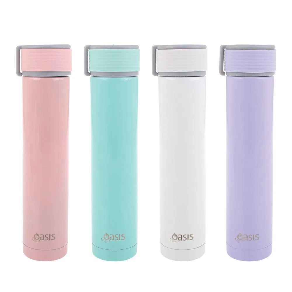 Oasis 250ml Skinny Mini Pastel Insulated Water Bottle Pastels