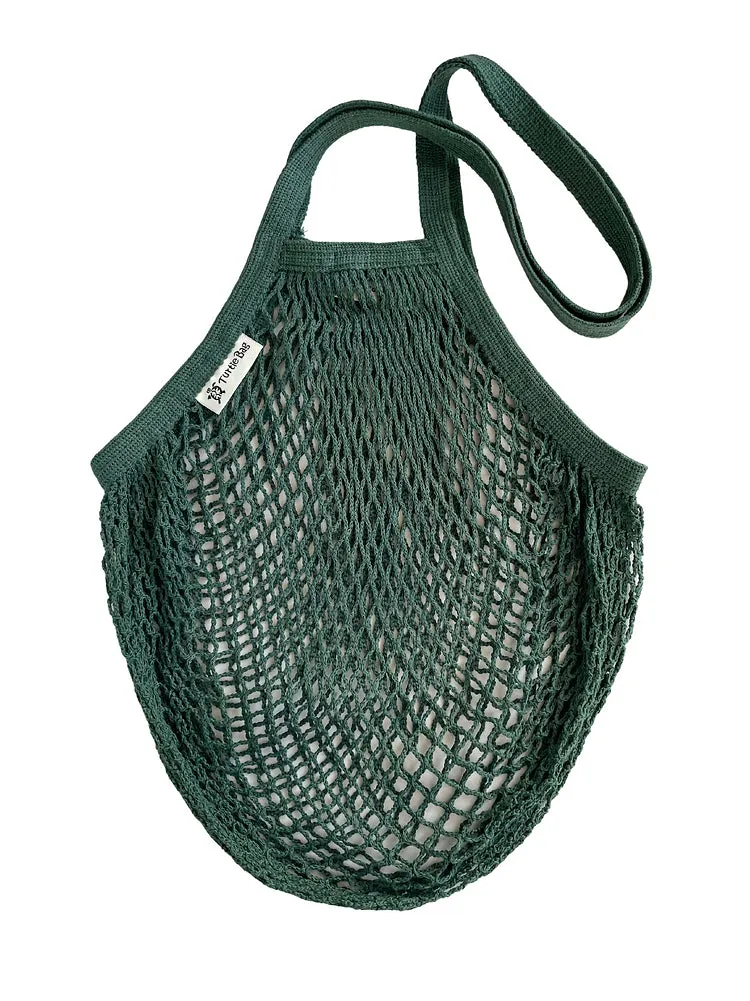 Organic Long Handled String Bag - Bottle Green