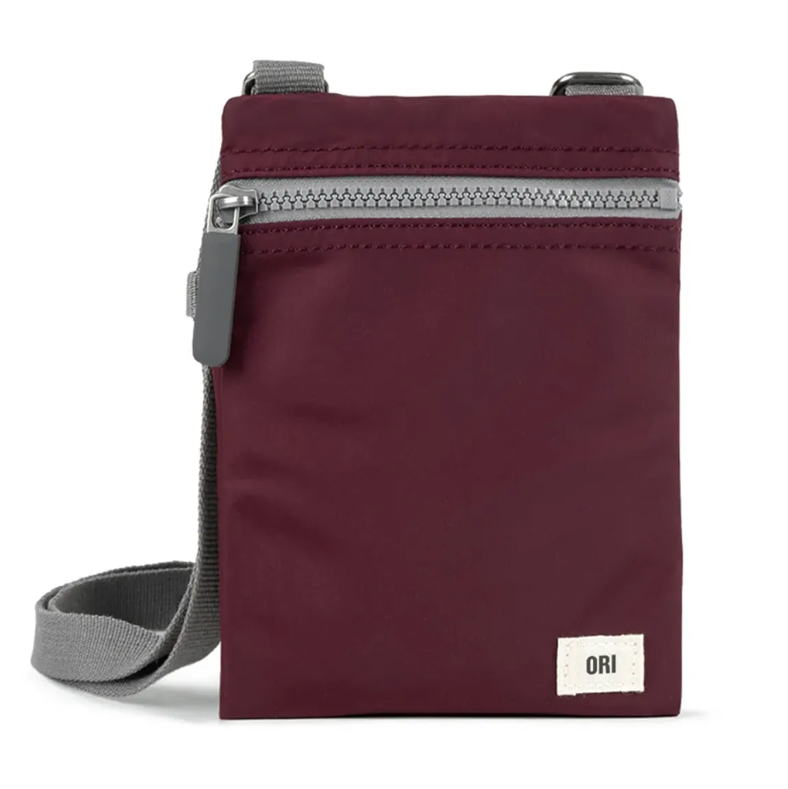 ORI Chelsea Recycled Nylon Crossbody Extra Pocket Bag – Plum