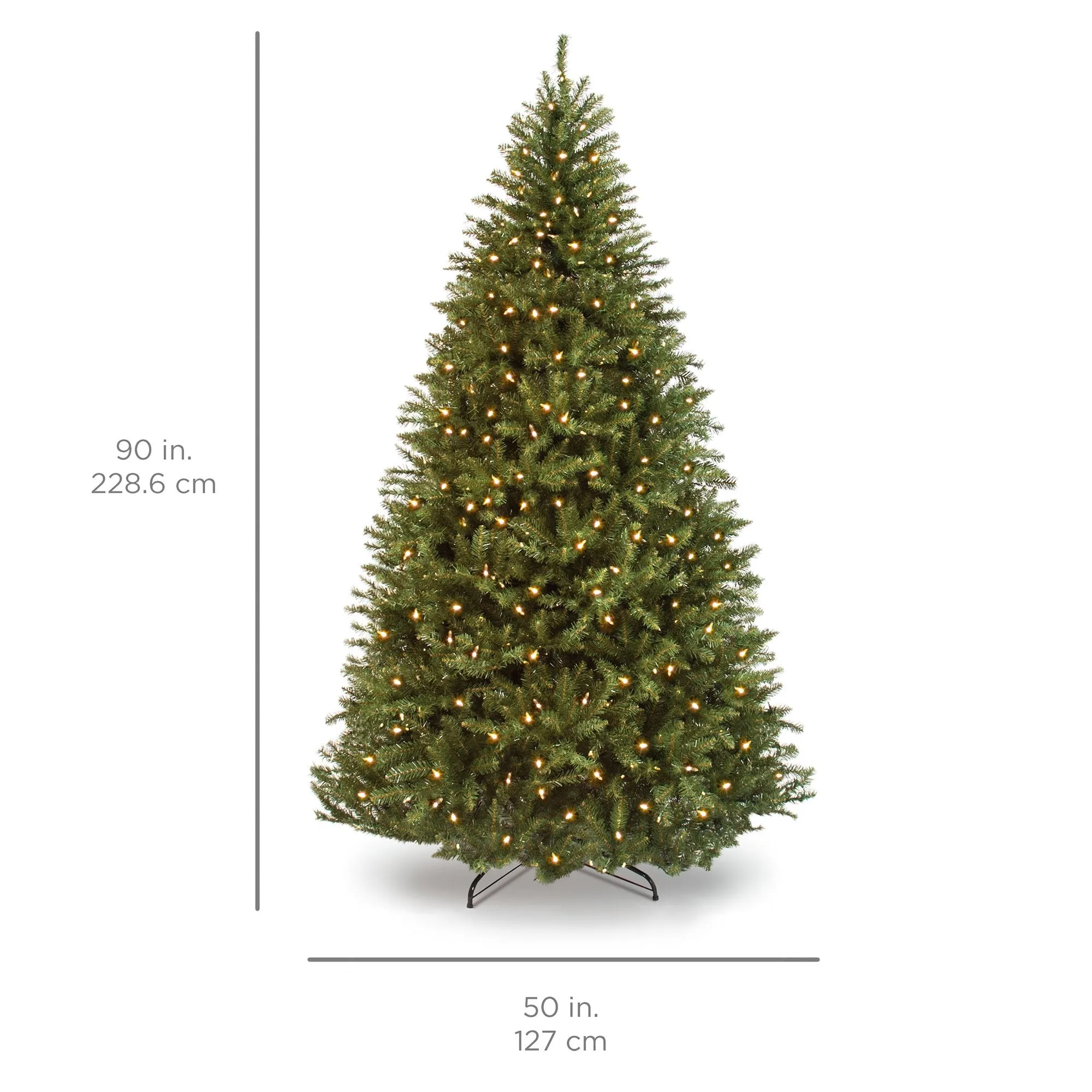 Pre-Lit Hinged Douglas Artificial Christmas Tree w/ Stand