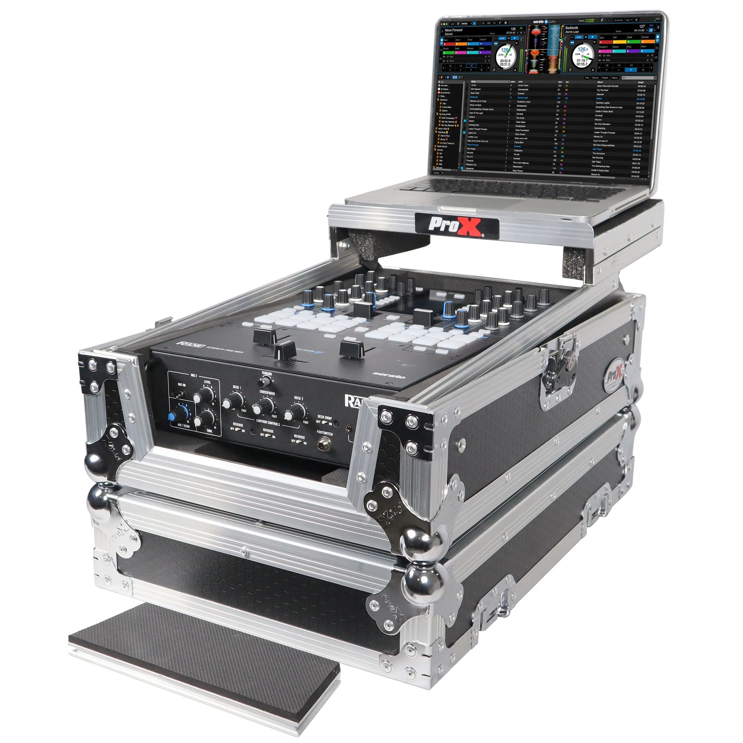 ProX XS-RANE72LT 11" DJ Mixer Road Case W/Laptop Shelf<br>for Rane Seventy-Two 72 and  Rane Seventy