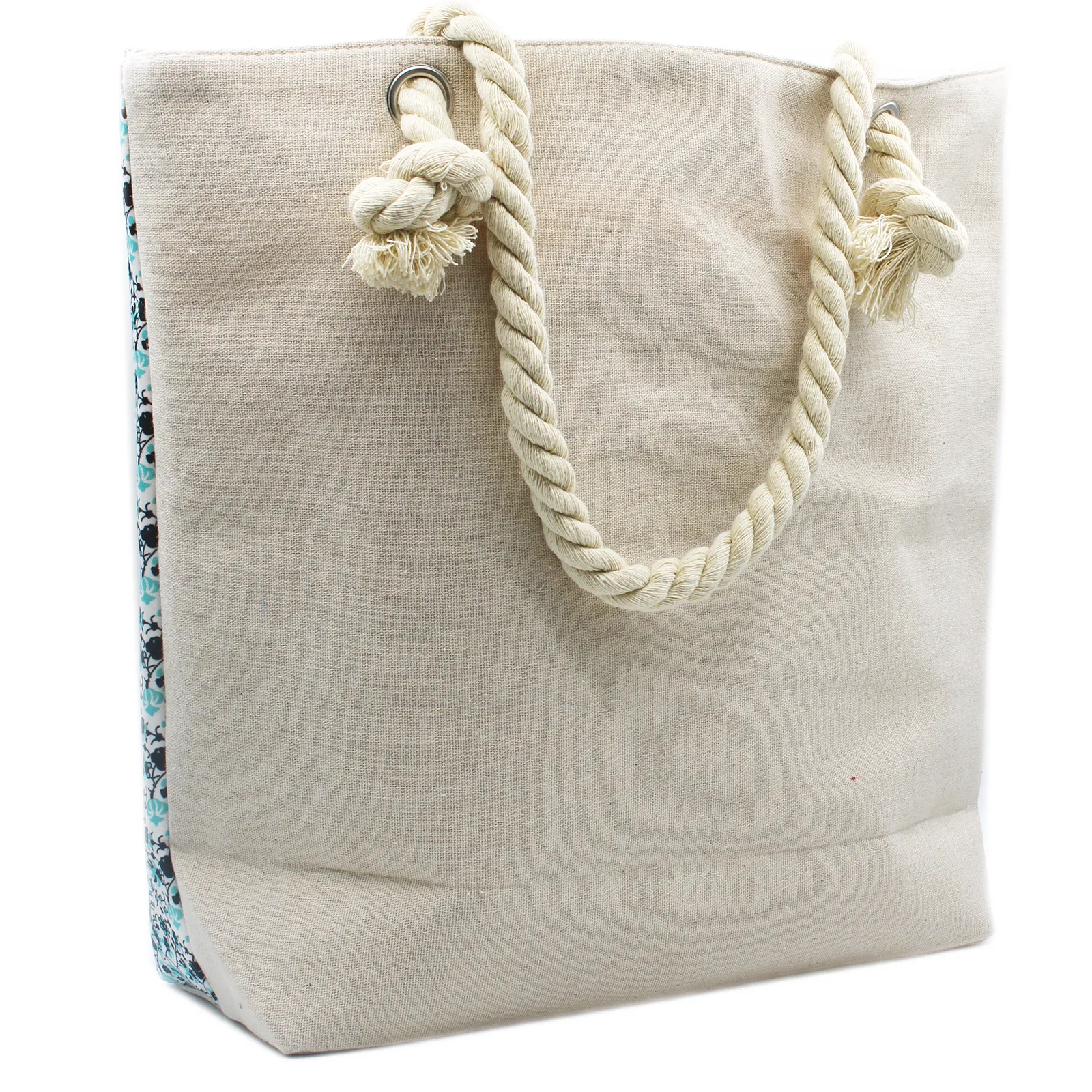 Stylish Rope Handle Mandela Bag in Deep Blue - Perfect for Shopping or Beach Days