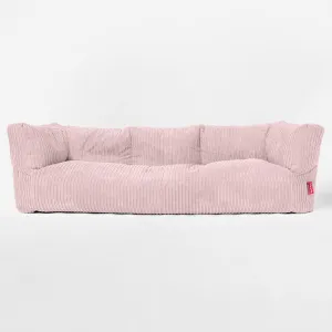 The 3 Seater Albert Sofa Bean Bag - Cord Blush Pink