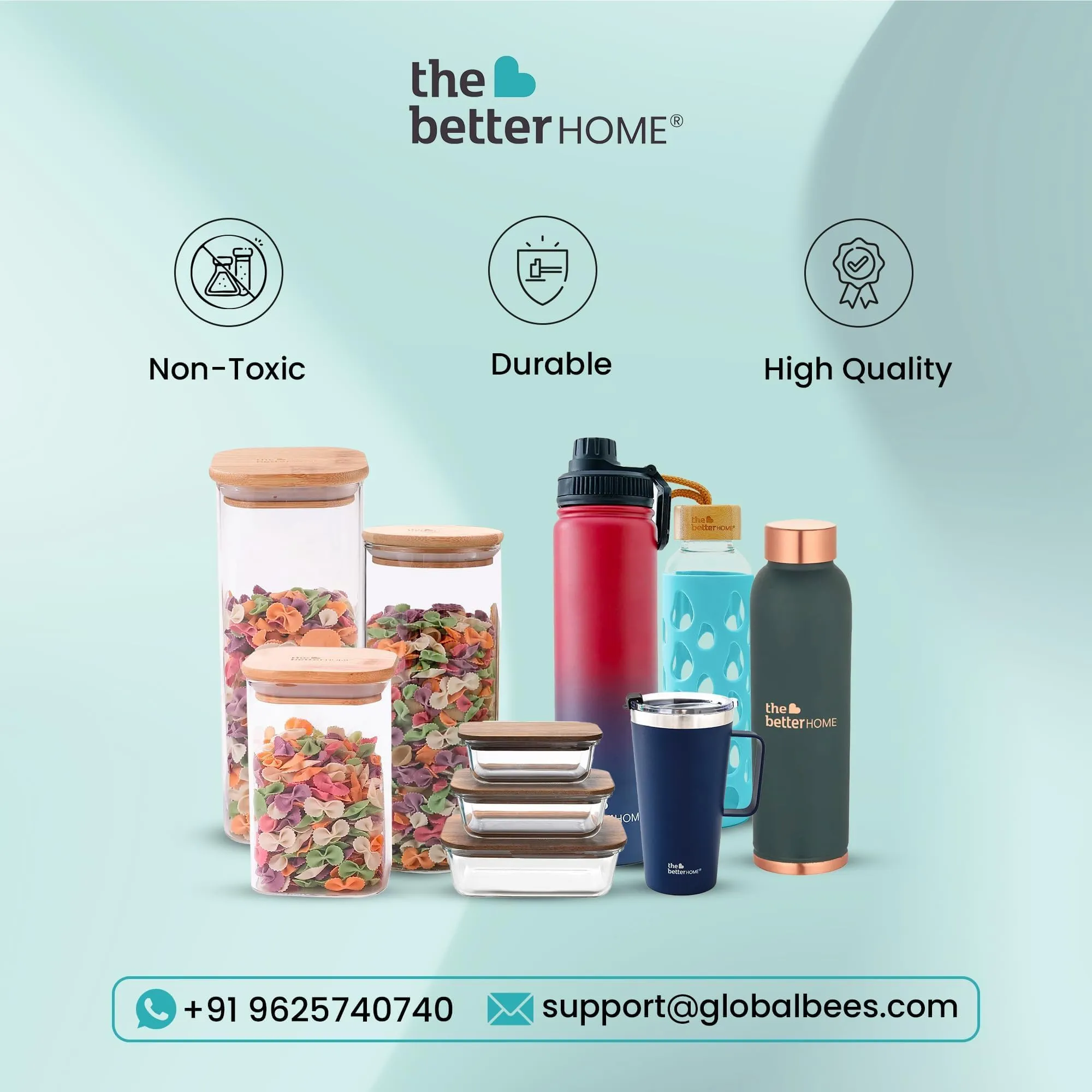 The Better Home Pack of 2 Stainless Steel Insulated Water Bottles | 1200 ml Each | Thermos Flask Attachable to Bags & Gears | 6/12 hrs hot & Cold | Water Bottle for School Office Travel | Black