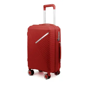 THE CLOWNFISH Denzel Series Luggage Polypropylene Hard Case Suitcase Eight Wheel Trolley Bag with TSA Lock-Red (Medium size, 66 cm-26 inch)