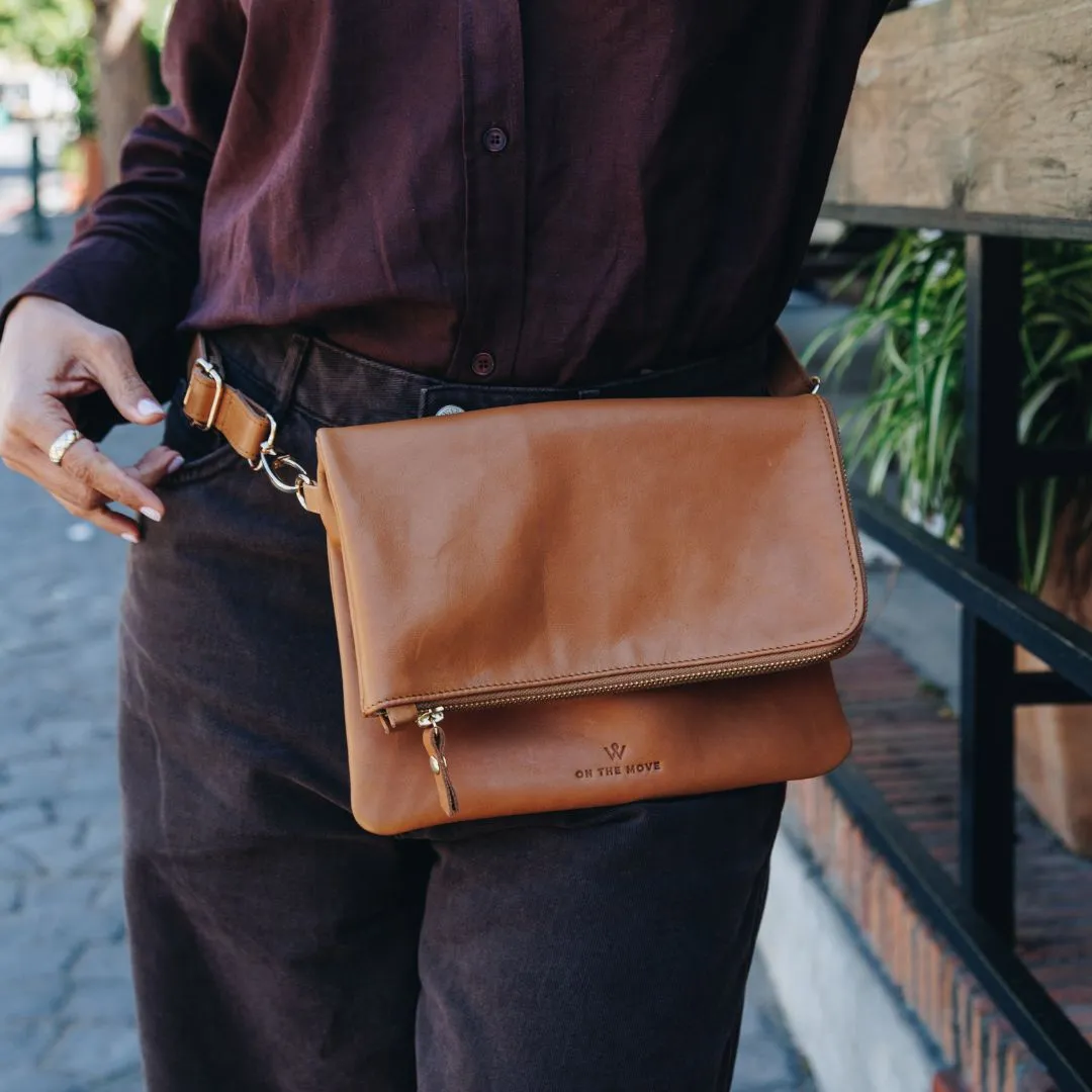 Toffee Convertible Clutch (w Gold Fittings)