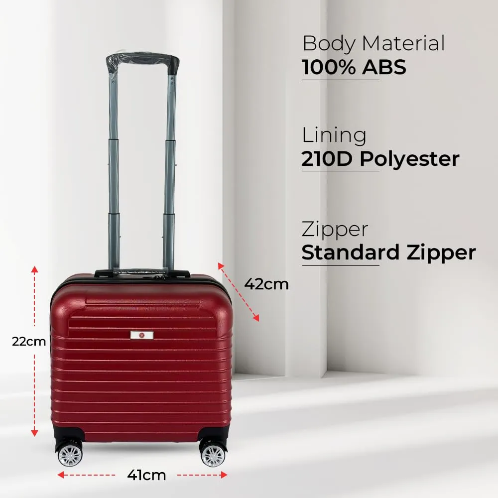 USHA SHRIRAM Abs(16 Inch) Hard Shell Luggage Bag For Kid Trolley Suitcase For Travel Small Travel Luggage For Men Women 360 Degree Spinner Wheel Travel Bags For Luggage Trolley Carry On Suitcase(Red)