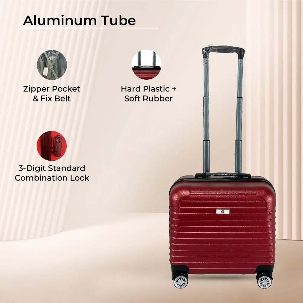 USHA SHRIRAM Abs(16 Inch) Hard Shell Luggage Bag For Kid Trolley Suitcase For Travel Small Travel Luggage For Men Women 360 Degree Spinner Wheel Travel Bags For Luggage Trolley Carry On Suitcase(Red)